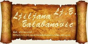 Ljiljana Balabanović vizit kartica